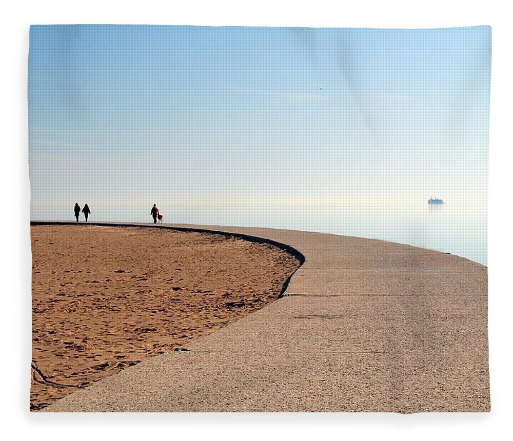 Curve Fleece Blanket featuring the photograph Curved Pathway by J.castro