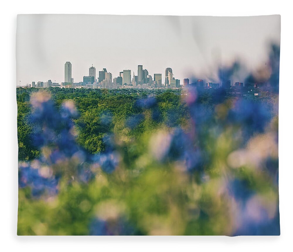 Dallas Fleece Blanket featuring the photograph Dallas County Bluebonnets by Peter Hull