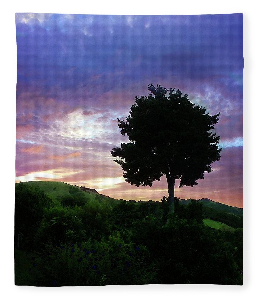 Dawn Fleece Blanket featuring the photograph Dawn in Tamaterau by Timothy Bulone