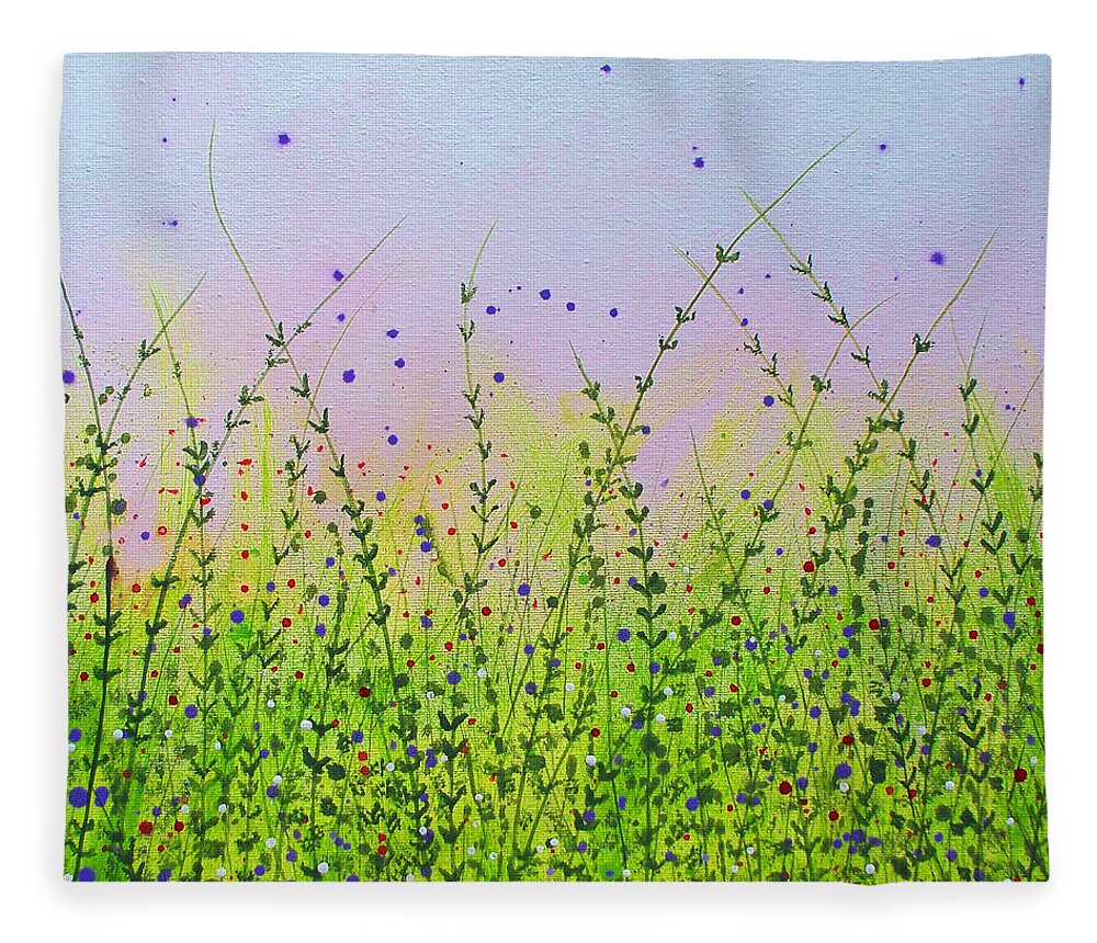 Impressionist Fleece Blanket featuring the painting Delicate by Herb Dickinson