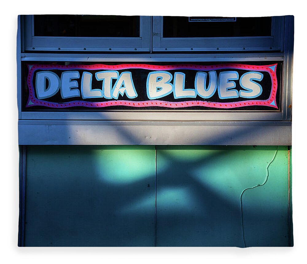 Sign Fleece Blanket featuring the photograph Delta Blues by Bud Simpson