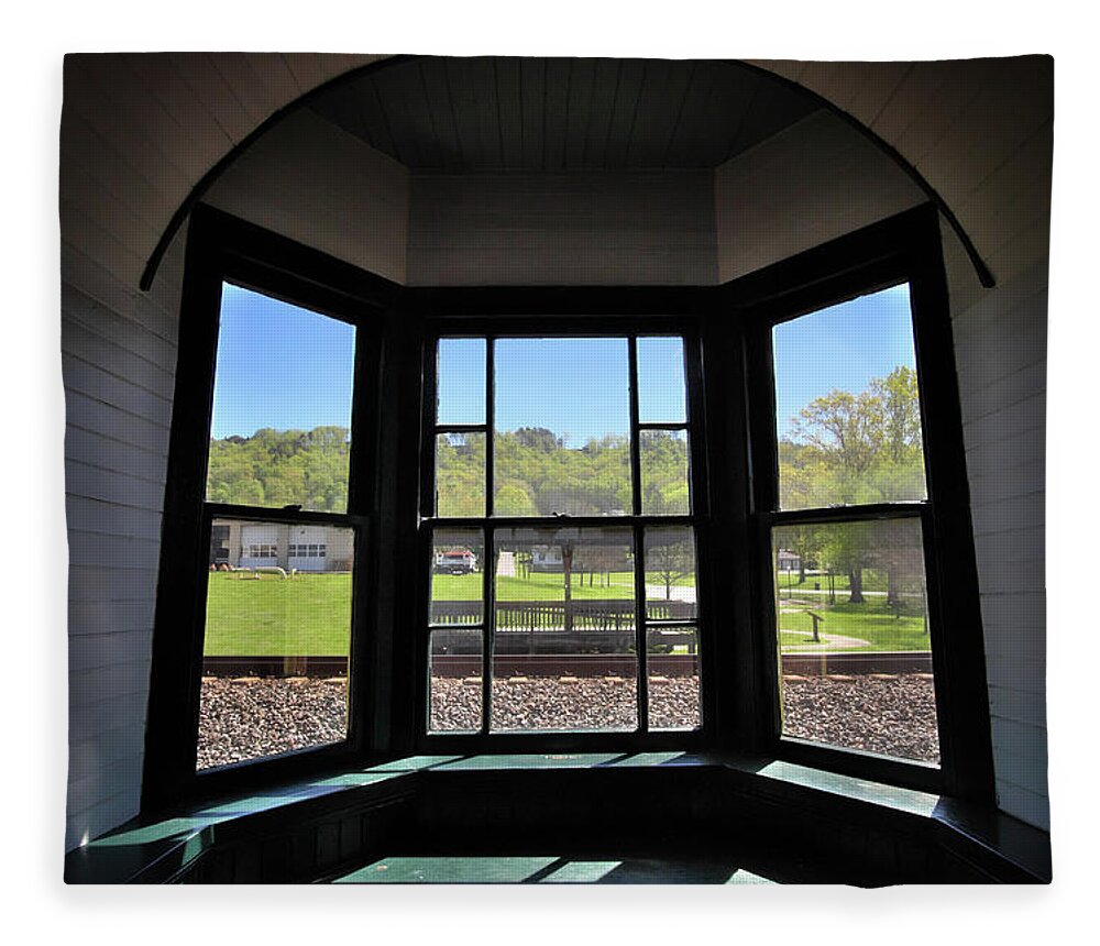 Bay Window Fleece Blanket featuring the photograph Depot Agent's View by George Taylor