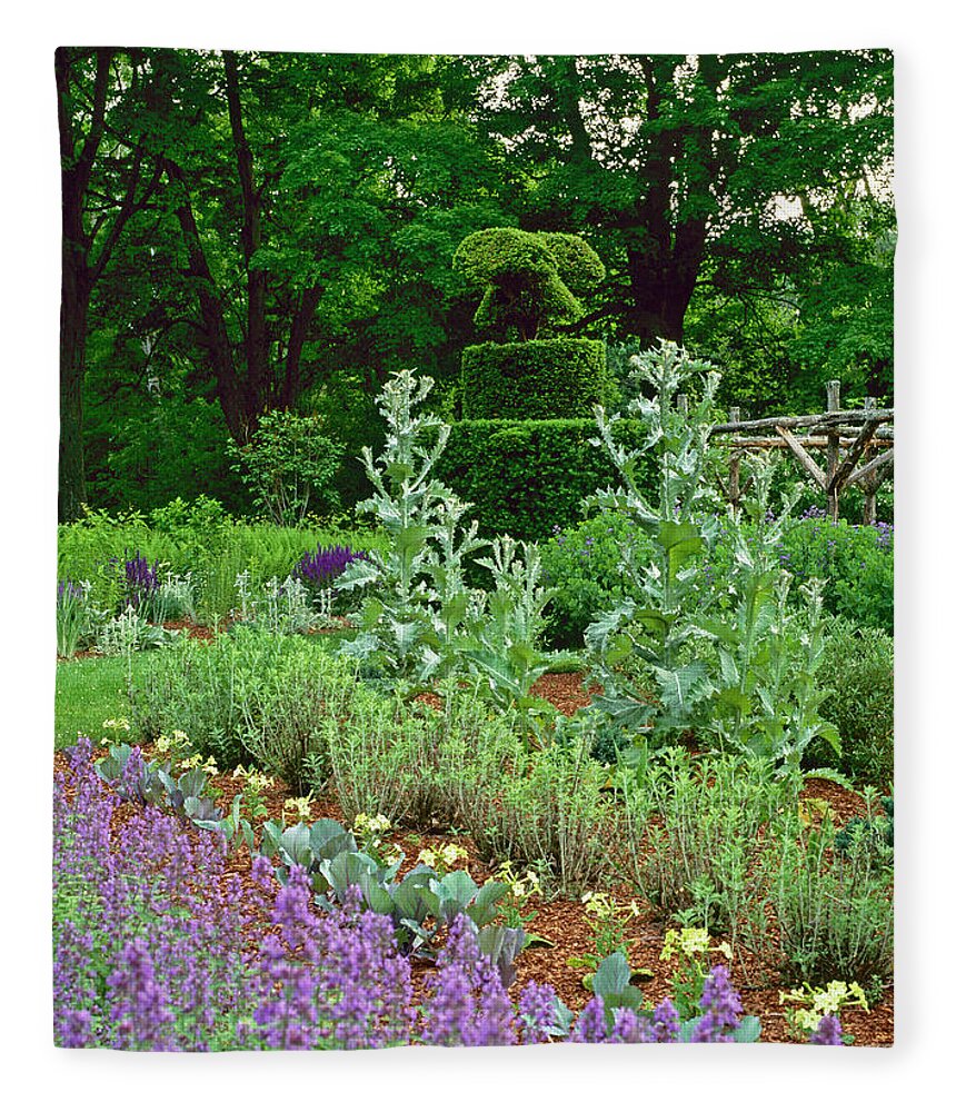 Tranquility Fleece Blanket featuring the photograph Detail Of Garden by Richard Felber