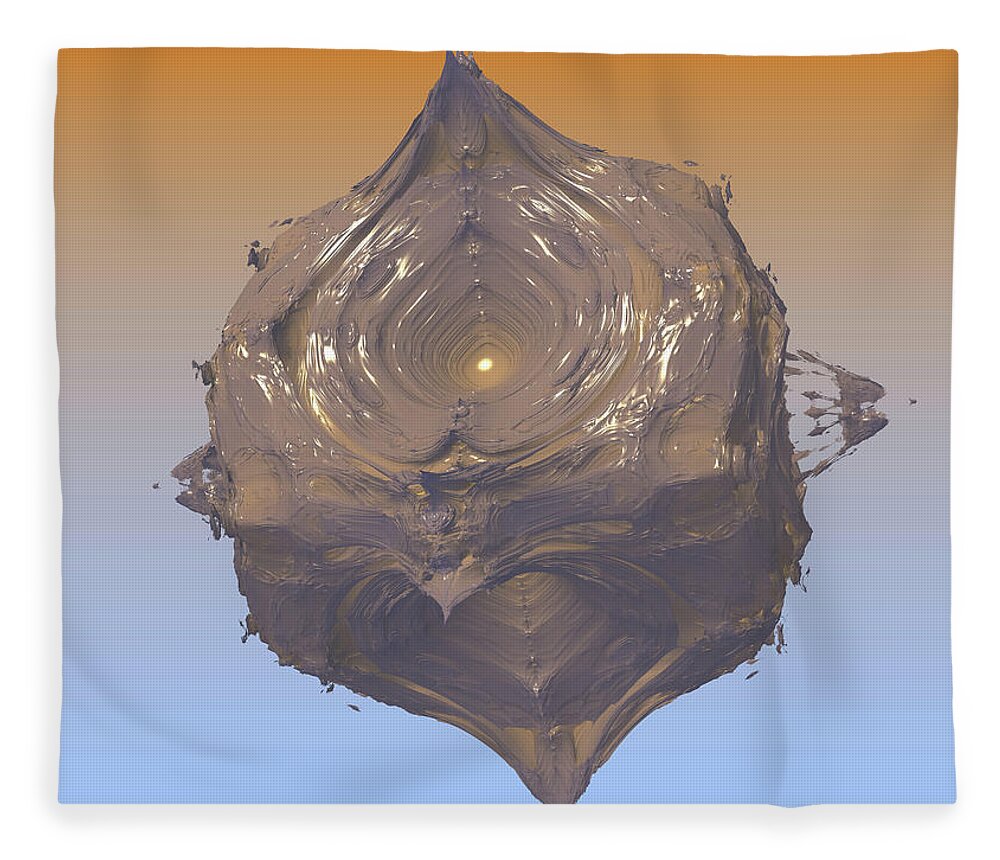 Diatom Fleece Blanket featuring the digital art Diatom no. 3 by Bernie Sirelson