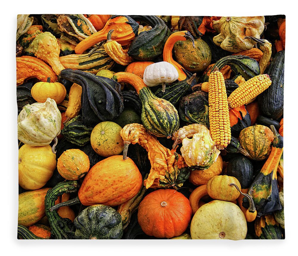 Retail Fleece Blanket featuring the photograph Different Types Of Fall Squash by Www.infinitahighway.com.br