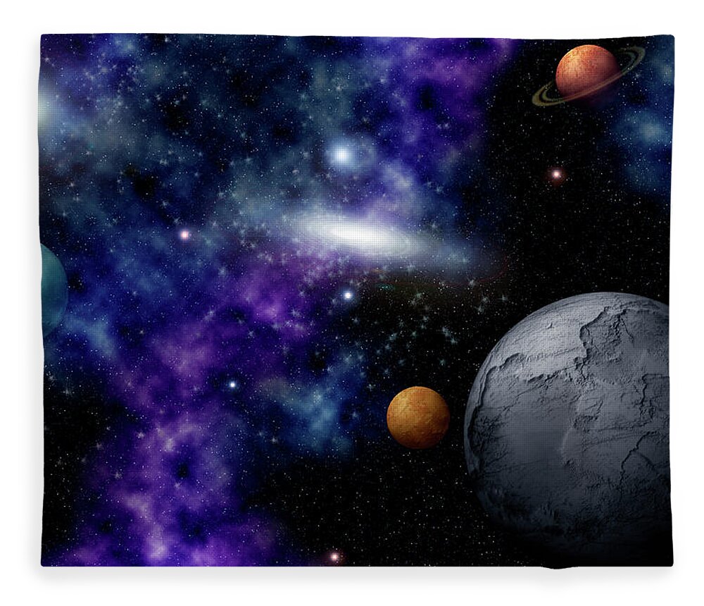 Comet Fleece Blanket featuring the photograph Distant Space by Grindley78
