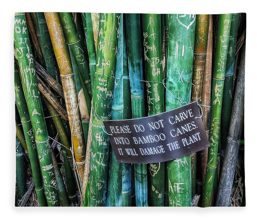 Bamboo Fleece Blanket featuring the photograph Do Not Carve by Portia Olaughlin