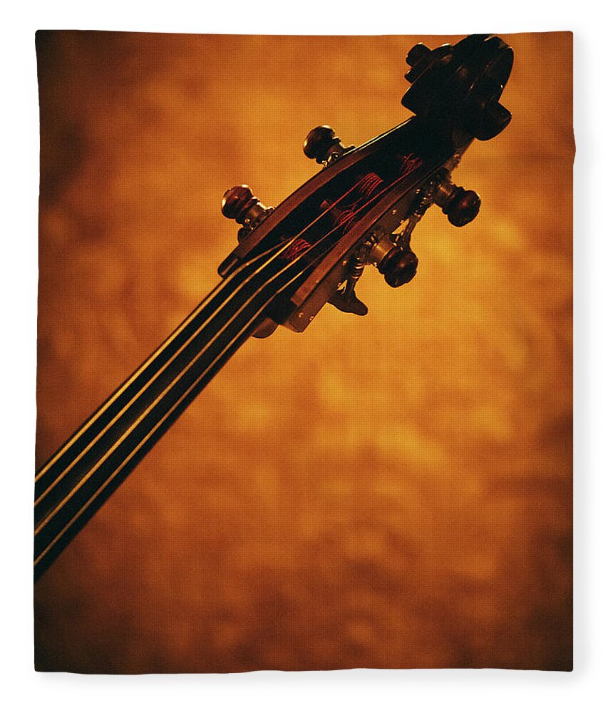 Music Fleece Blanket featuring the photograph Double Bass Head by Thepalmer