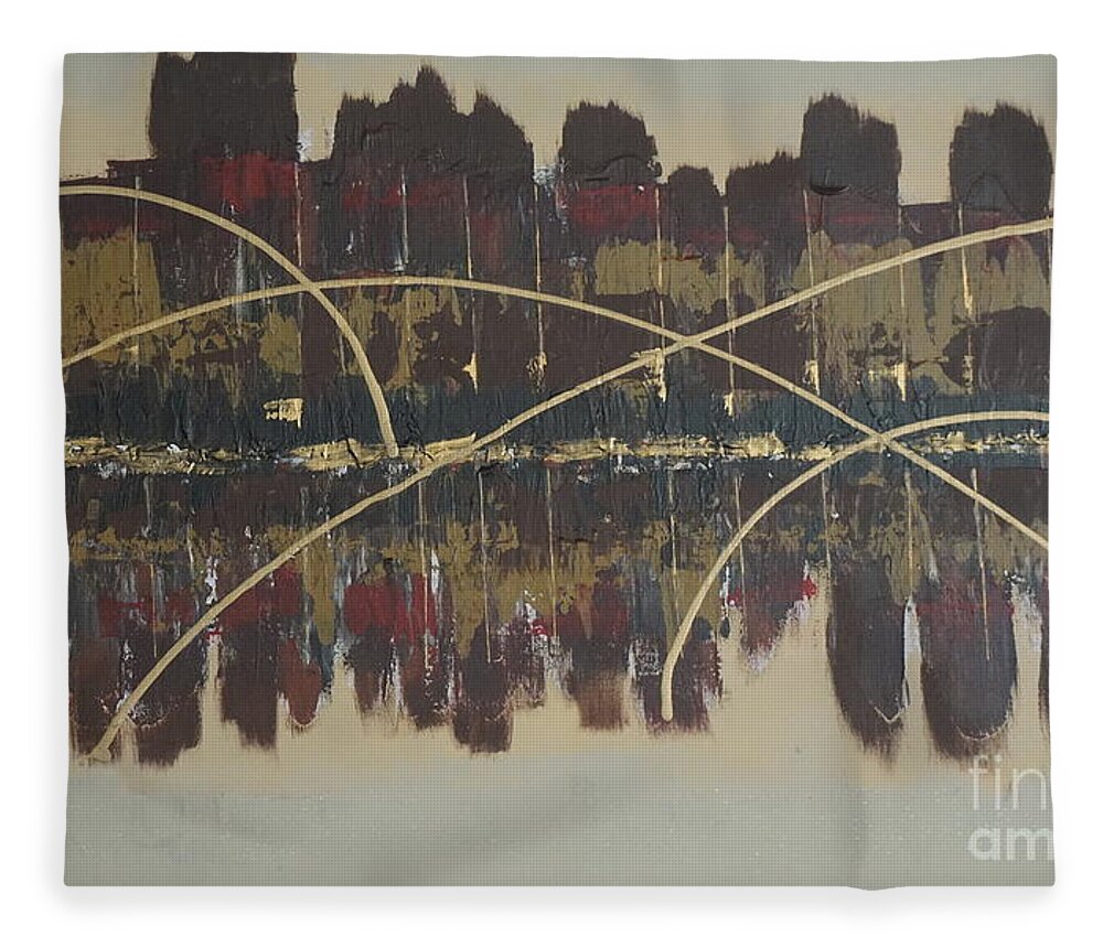 Jimmy Clark+art Fleece Blanket featuring the painting Downtown Abbey by Jimmy Clark