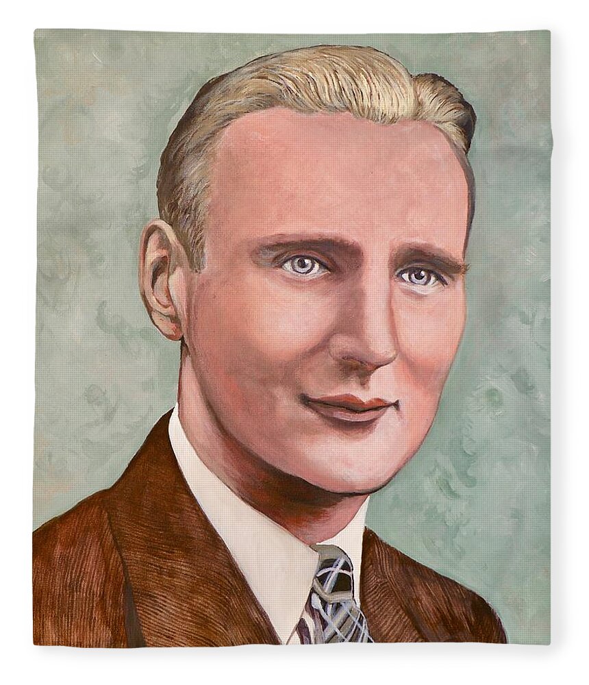 Boulder Portrait Artist Fleece Blanket featuring the painting Dr. James Roderick II by Tom Roderick