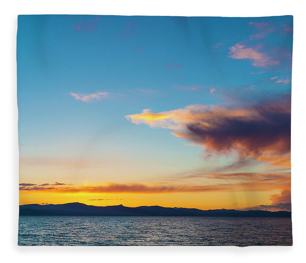 California Fleece Blanket featuring the photograph Dramatic Sunset, Lake Tahoe, Usa by Stuart Dee