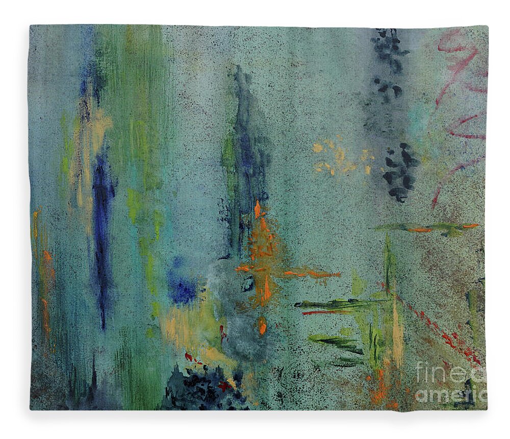 Abstract Fleece Blanket featuring the painting Dreaming #3 by Karen Fleschler