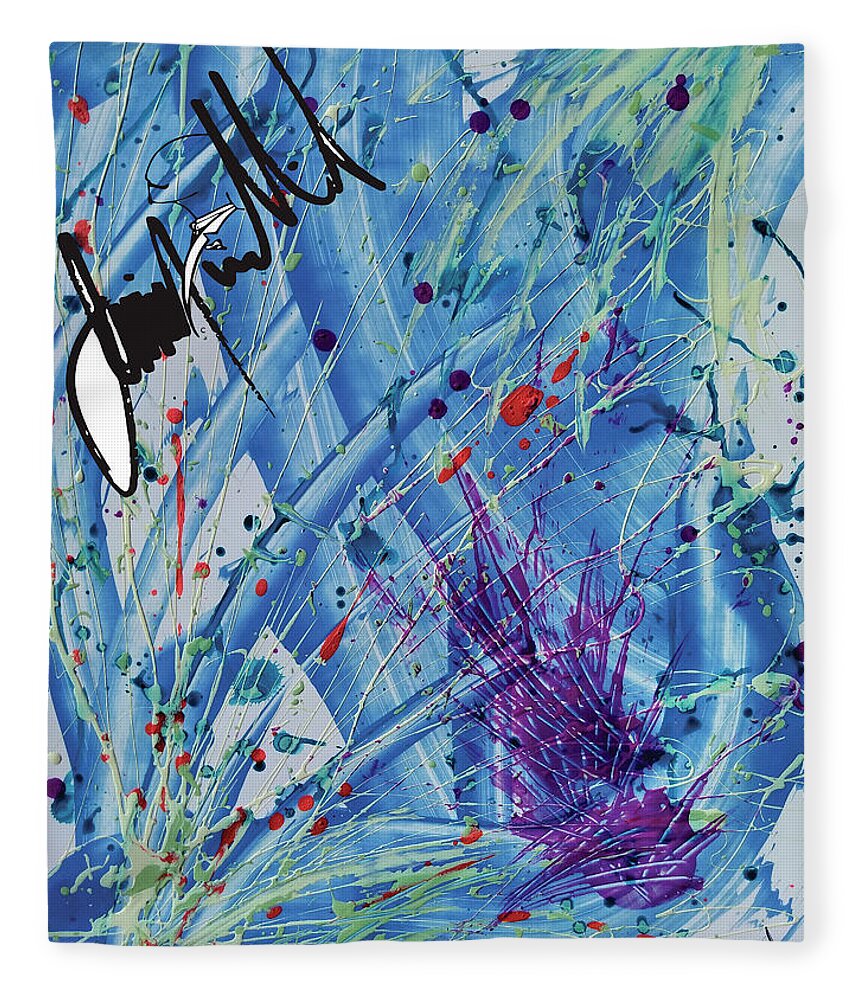  Fleece Blanket featuring the digital art Dripdrop by Jimmy Williams