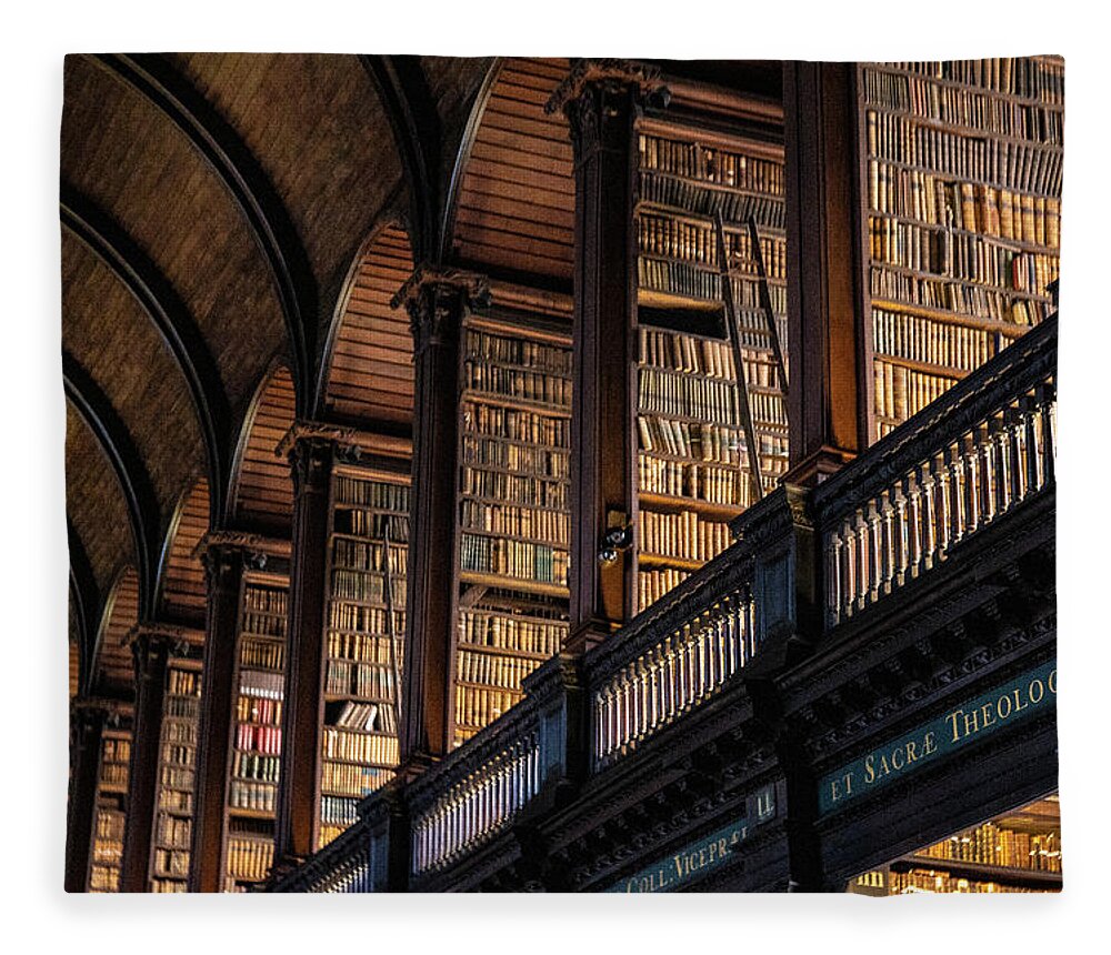 Trinity College Library Fleece Blanket featuring the photograph Dublin Trinity College by John McGraw