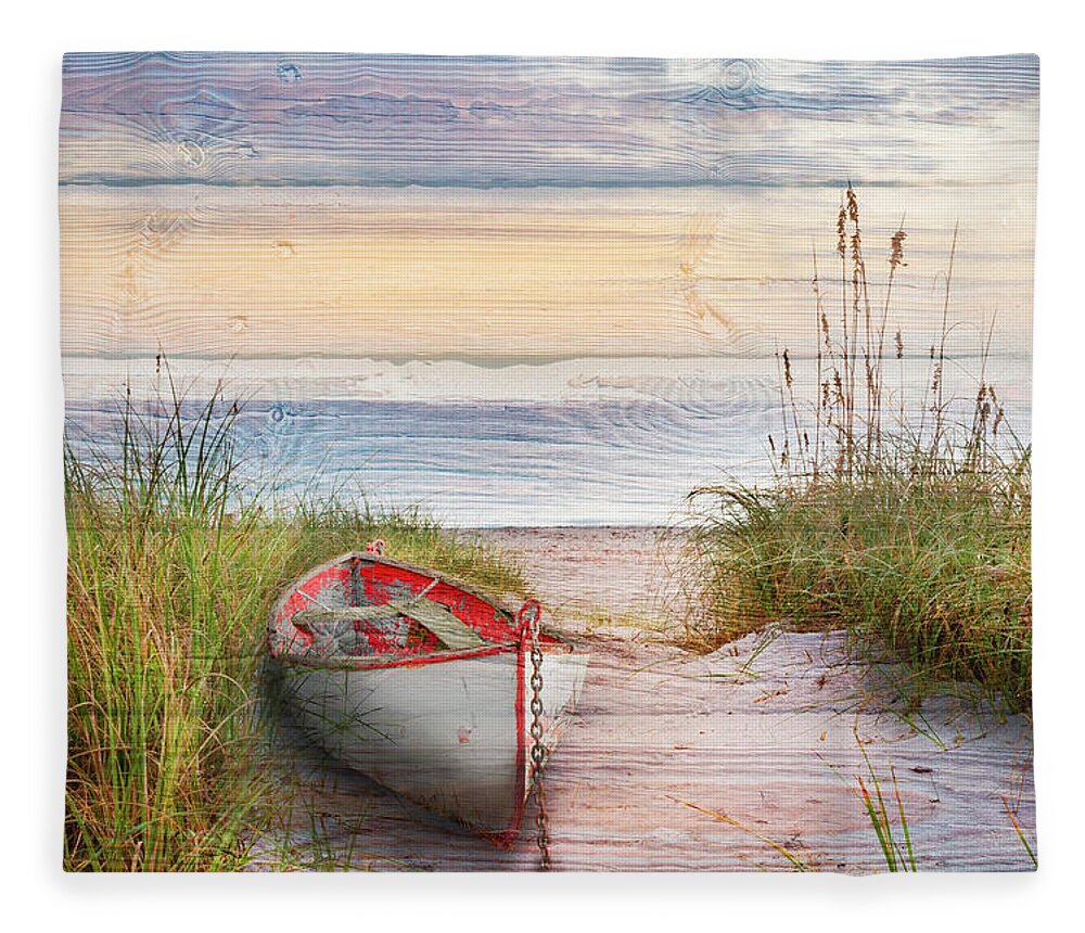 Boats Fleece Blanket featuring the photograph Dune Colors in Wood Textures by Debra and Dave Vanderlaan