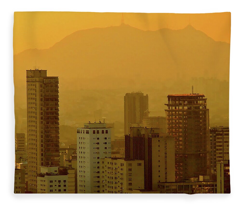 Outdoors Fleece Blanket featuring the photograph Dusk In Sao Paulo, Brazil by Alex Joukowski