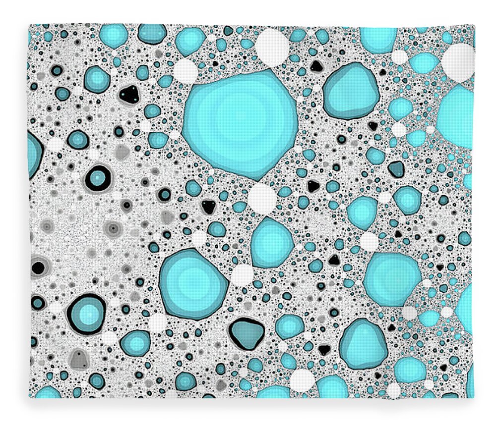Abstract Fleece Blanket featuring the digital art Dynamic Moonscape Blue Abstract Art by Don Northup