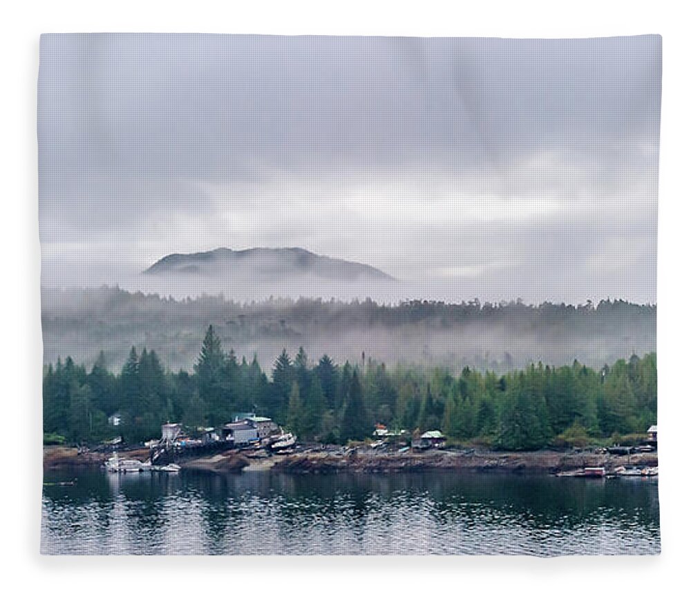 Ketchikan Alaska Fleece Blanket featuring the photograph Early Morning Fog by Charles McCleanon