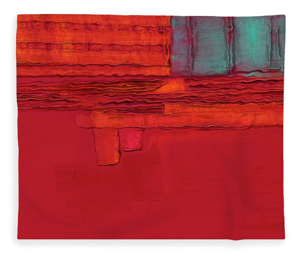 Red Fleece Blanket featuring the digital art Earth Flag by Marina Flournoy