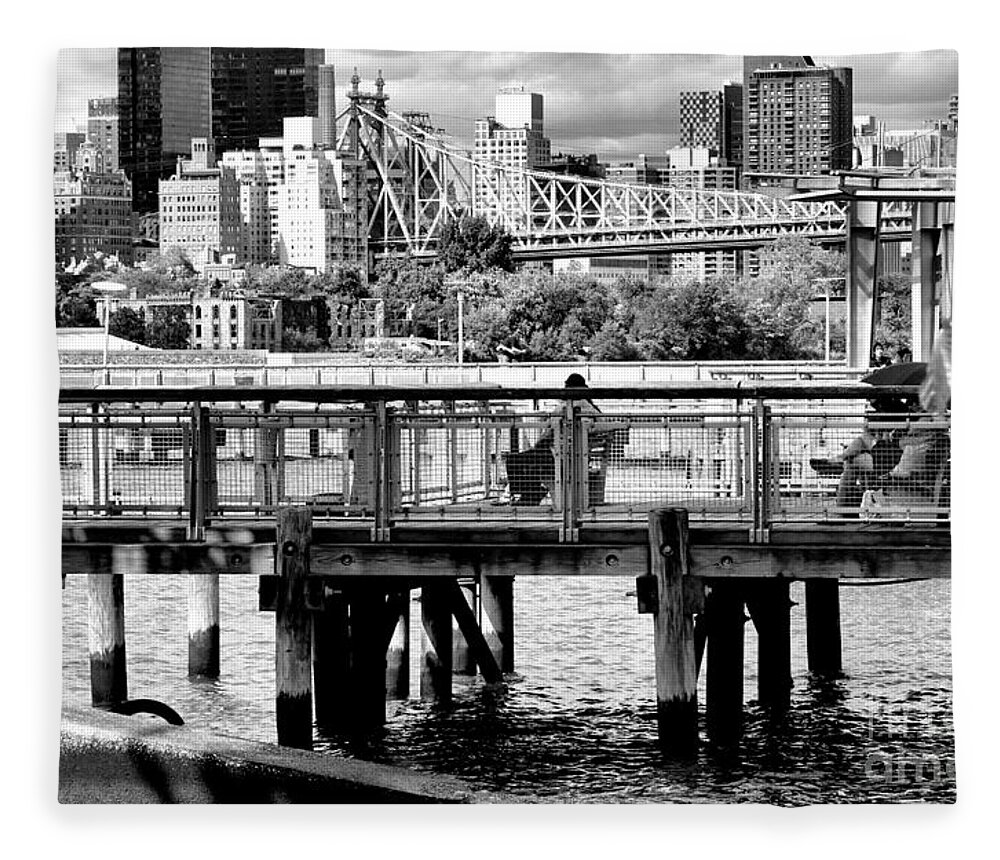 Cityscape Fleece Blanket featuring the photograph East RiverScape No.1 by Steve Ember