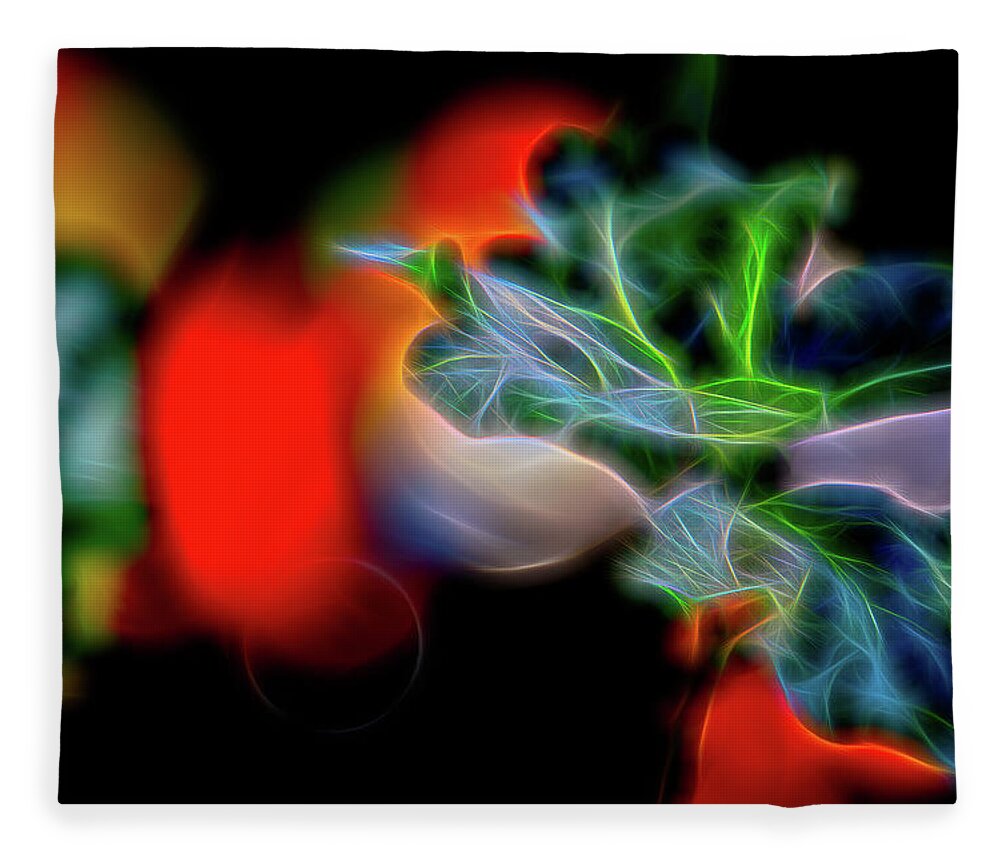 Hawaii Fleece Blanket featuring the photograph Electric Leaves by G Lamar Yancy