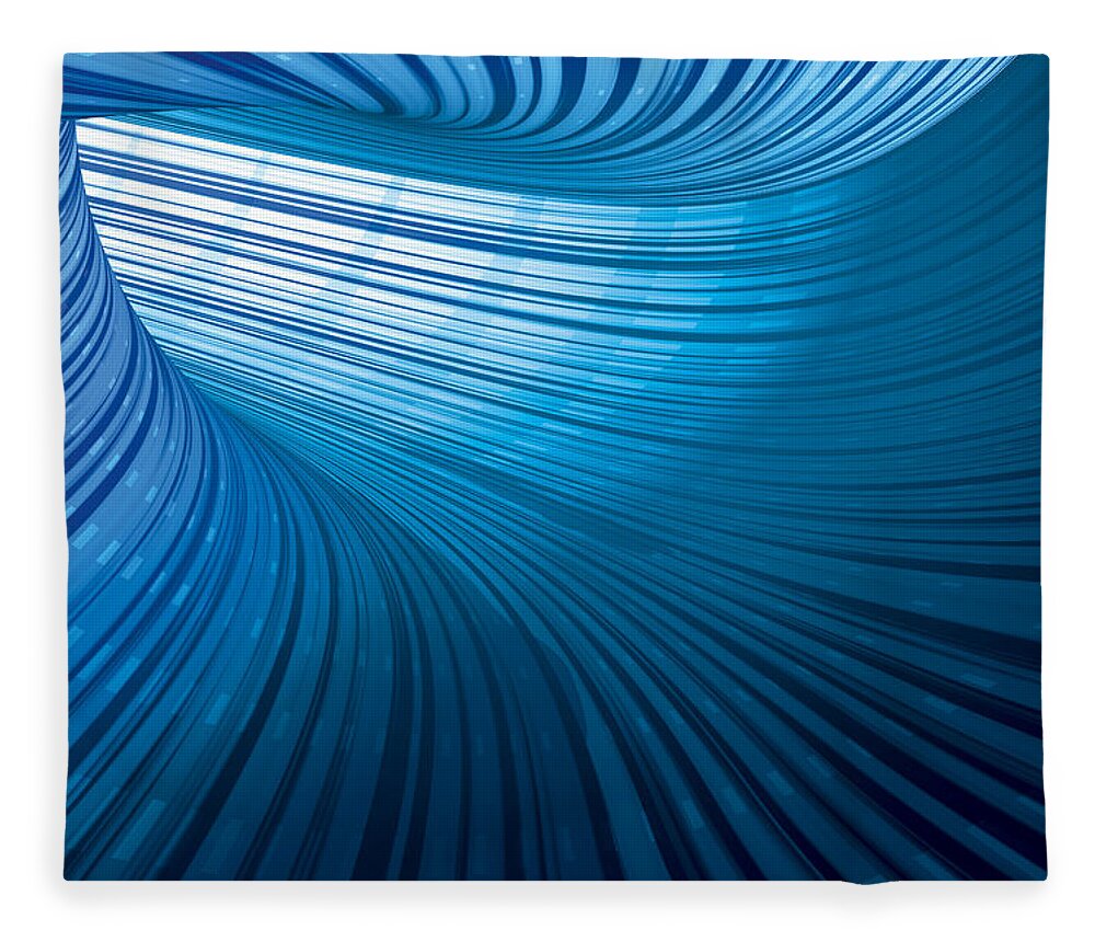Curve Fleece Blanket featuring the photograph Electric Tunnel 2 by Frankramspott