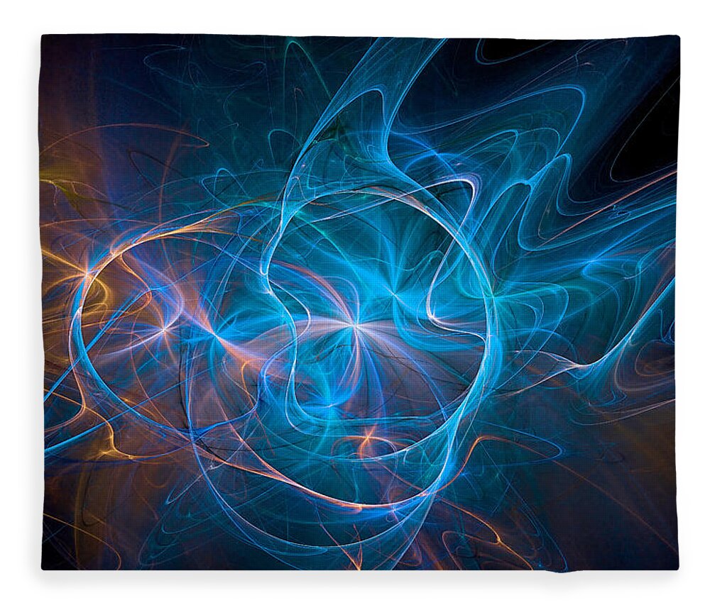 Electric Fleece Blanket featuring the digital art Electric Universe Blue by Don Northup