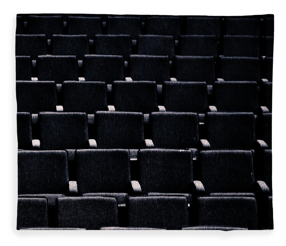 Empty Fleece Blanket featuring the photograph Empty Chairs In A Deserted Auditorium by Sheila Paras