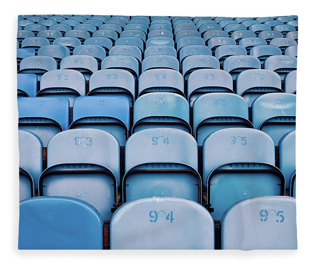Empty Fleece Blanket featuring the photograph Empty Seats In Football Stadium by Image Source
