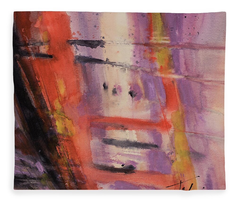 Abstract Expression Fleece Blanket featuring the painting En Modern Vogue by Judith Levins