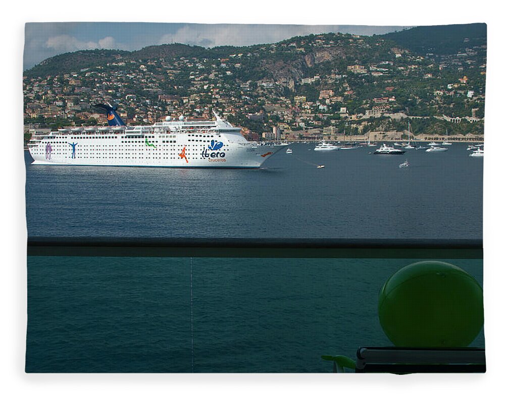 Boat Fleece Blanket featuring the photograph Enjoying The French Riviera View by Richard Henne