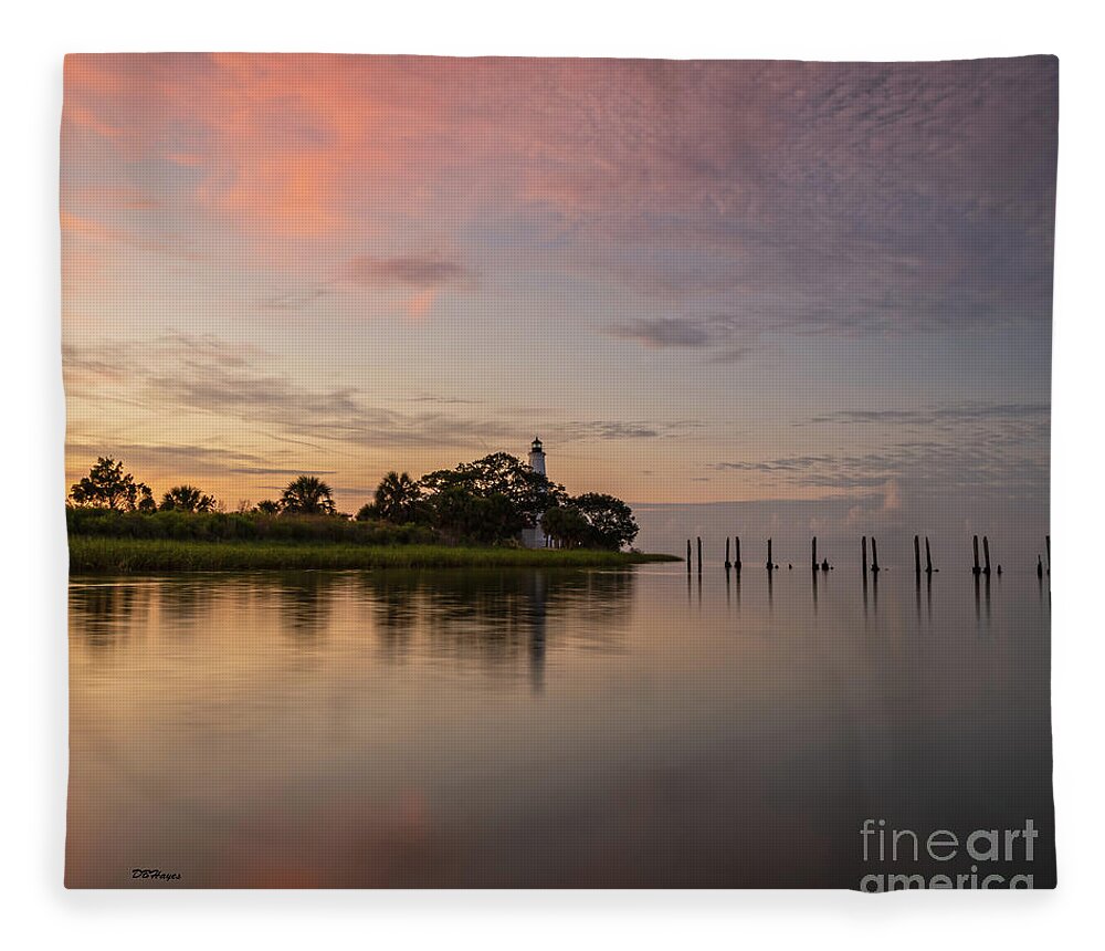 Sunrises Fleece Blanket featuring the photograph Epic Lighthouse Sunrise II by DB Hayes