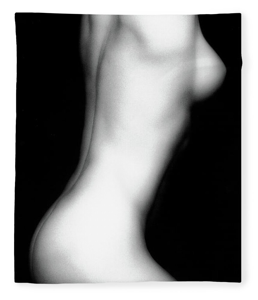 Nude Fleece Blanket featuring the photograph Erica's Torso by Lindsay Garrett