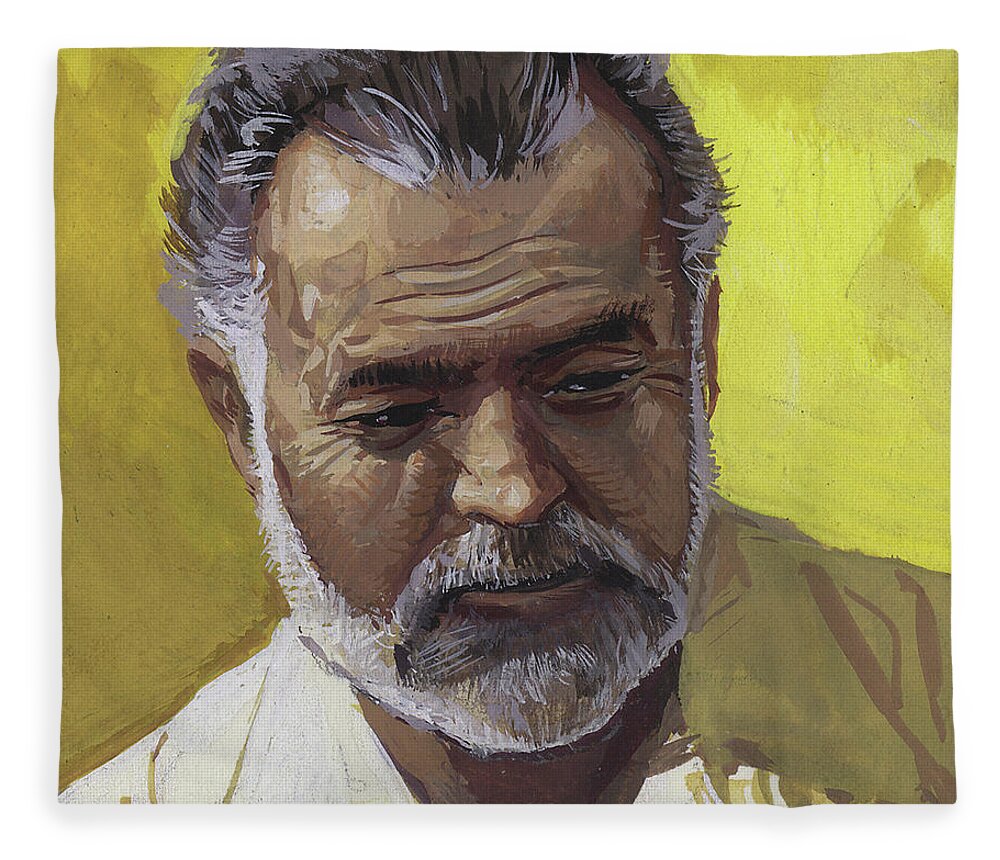  Ernest  Hemingway Fleece Blanket for Sale by Severino Baraldi