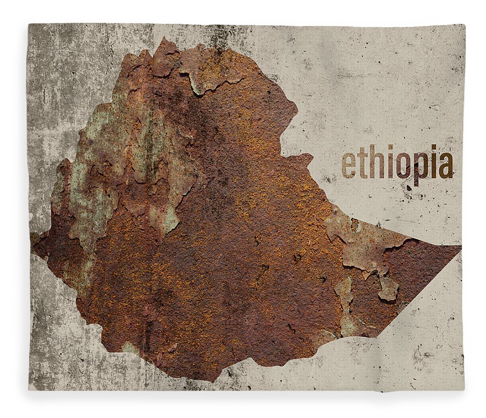 Ethiopia Map Rusty Cement Country Shape Series Fleece Blanket by Design  Turnpike - Fine Art America
