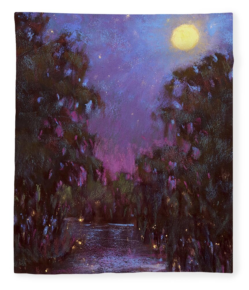 Night Fleece Blanket featuring the painting Evening Praise by Susan Jenkins