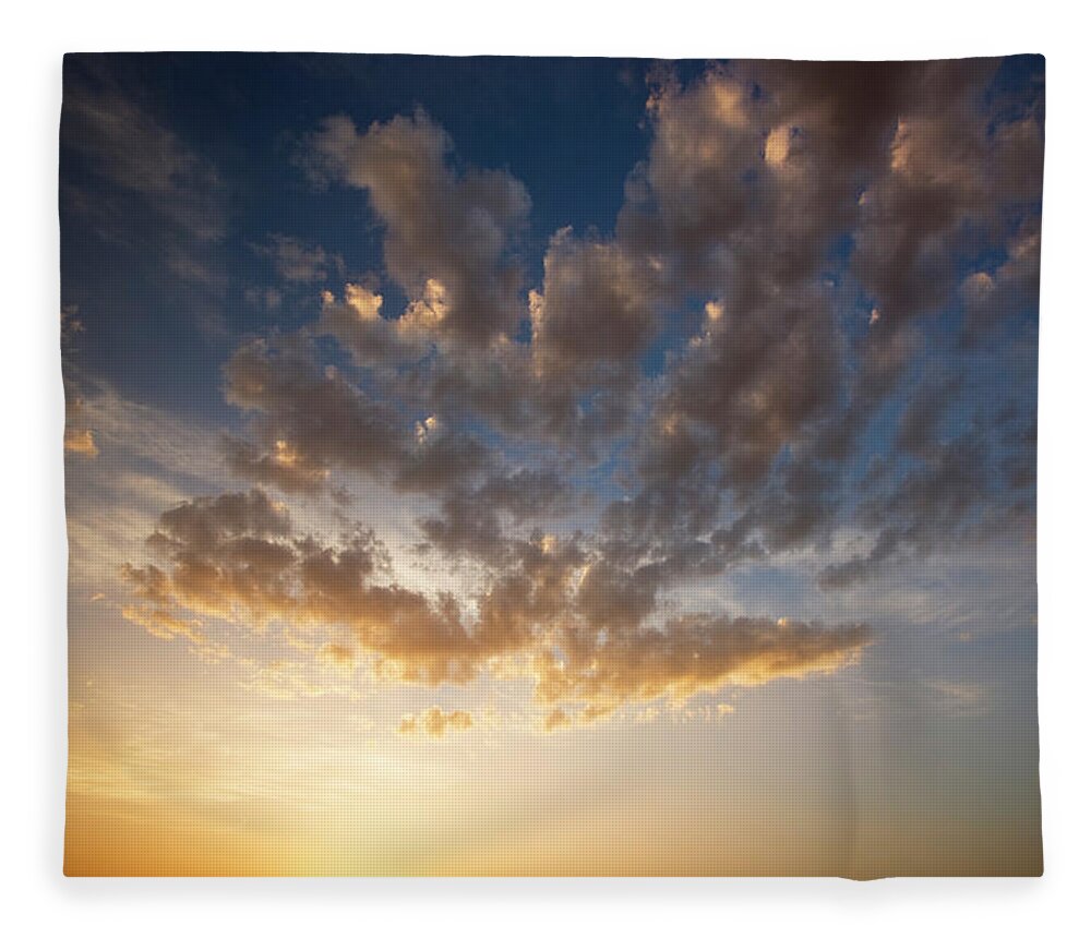 Scenics Fleece Blanket featuring the photograph Evening Sky by Xavierarnau