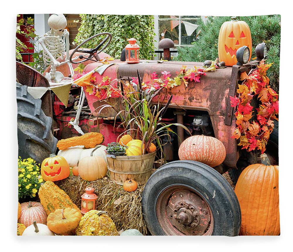Fall Fleece Blanket featuring the photograph Fall Decor by Nick Mares