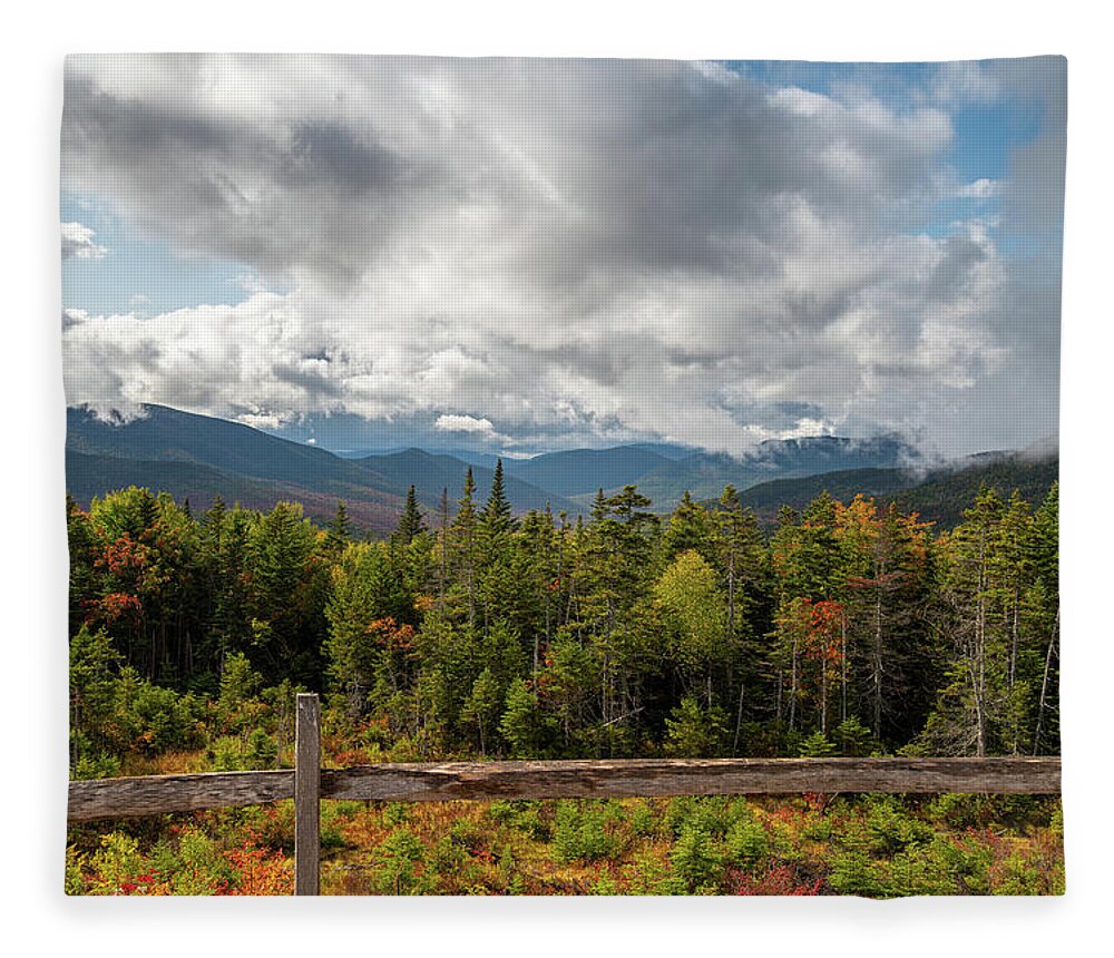 Kancamagus Fleece Blanket featuring the photograph Fall Foliage after a Storm on the Kancamagus Highway in the White Mountains II by William Dickman