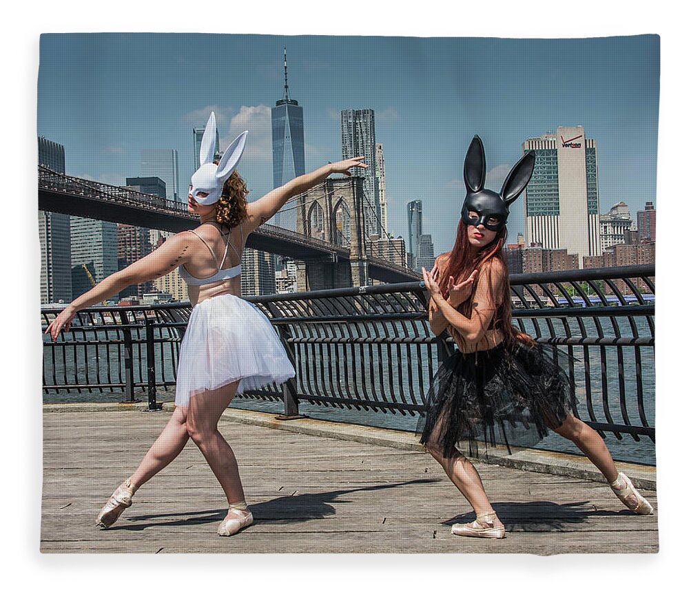Brooklyn Fleece Blanket featuring the photograph Fantasy in Brooklyn 3 by Alan Goldberg