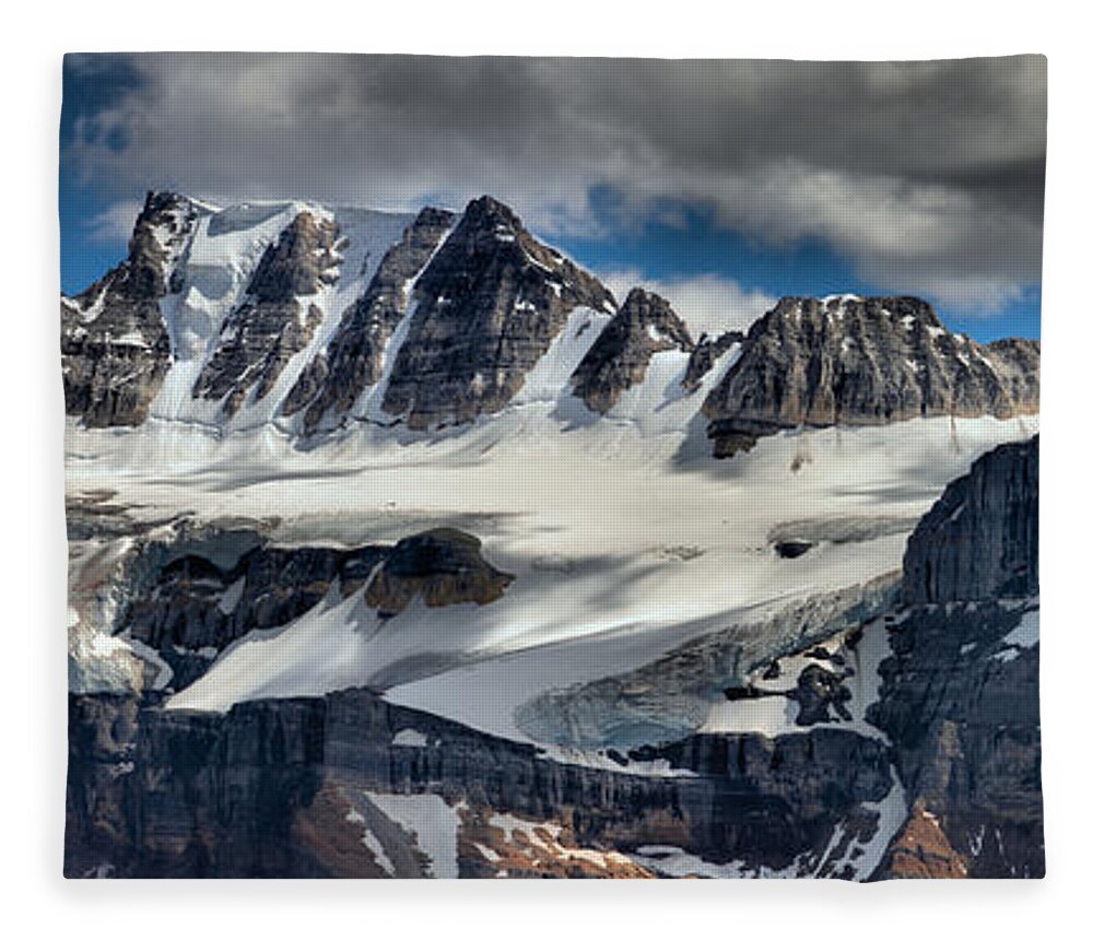 Fay Glacier Fleece Blanket featuring the photograph Fay Glacier Summer Panorama by Adam Jewell