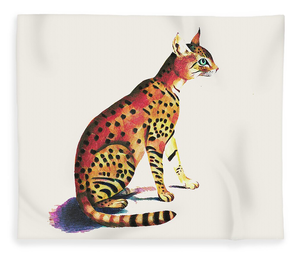 Cat Fleece Blanket featuring the photograph Felis Ornata by Jack Torcello
