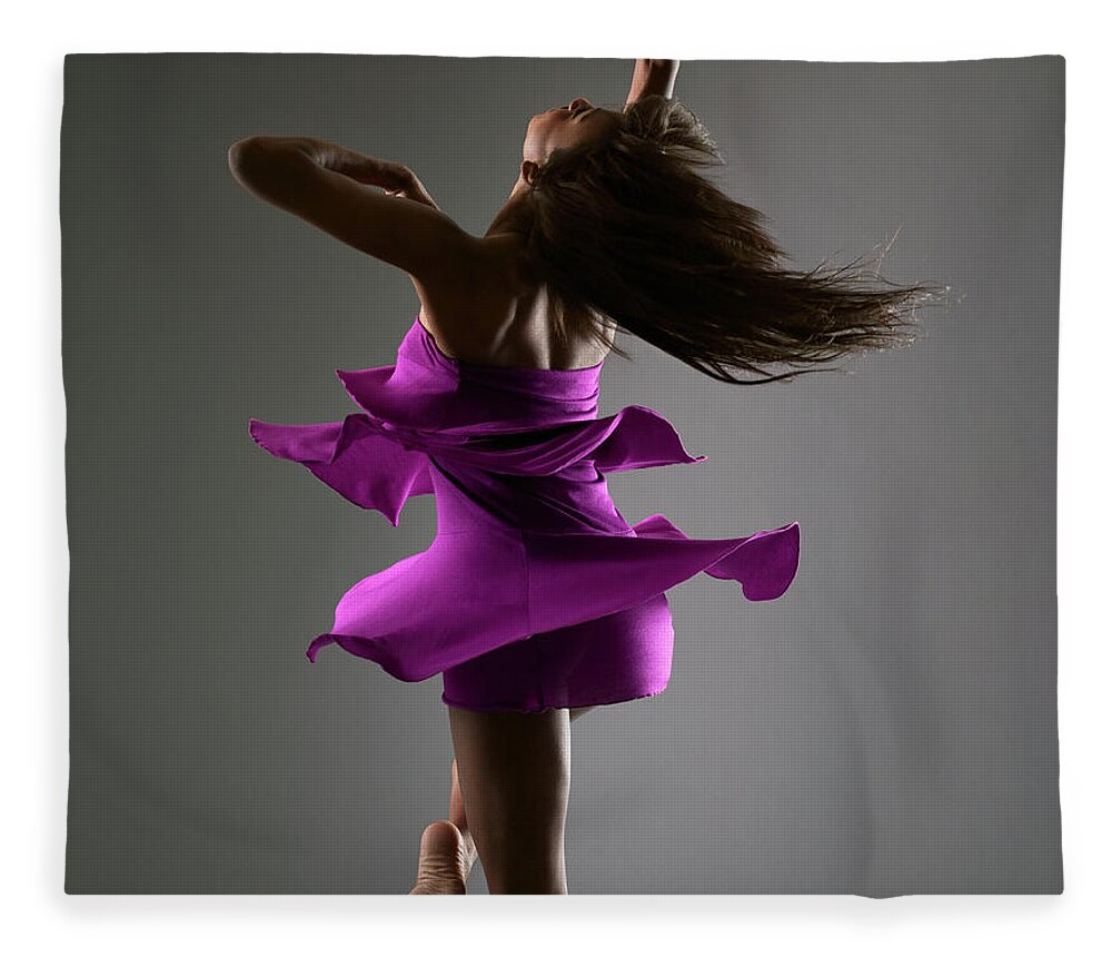 Human Arm Fleece Blanket featuring the photograph Female Dancing by Patrik Giardino