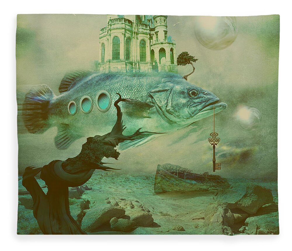 Nemo Fleece Blanket featuring the digital art Finding Captain Nemo by Alexa Szlavics