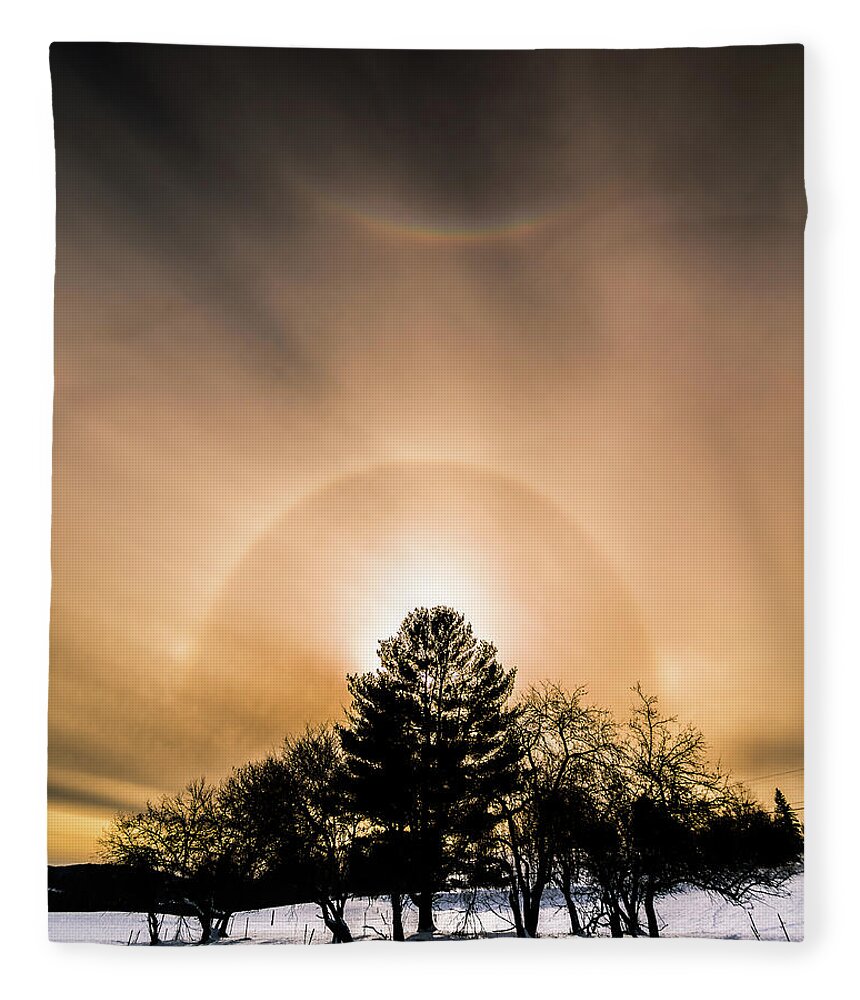 Cold Fleece Blanket featuring the photograph Fire and Ice Portrait by Tim Kirchoff