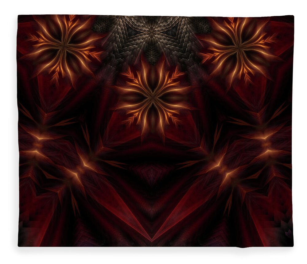 Fire Fleece Blanket featuring the digital art Fire Cross M3P by Rolando Burbon