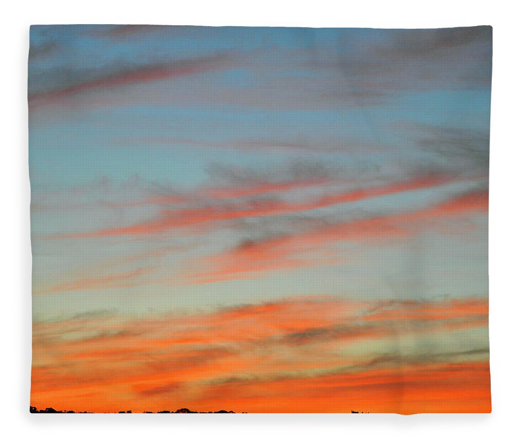 Sunset Fleece Blanket featuring the photograph Fire In The Sky by Sarah McKoy