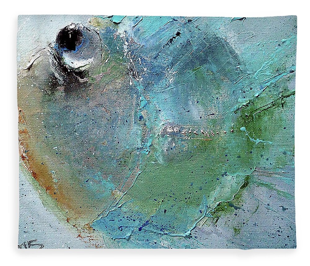 Russian Artists New Wave Fleece Blanket featuring the painting Fish-Ka 3 by Igor Medvedev