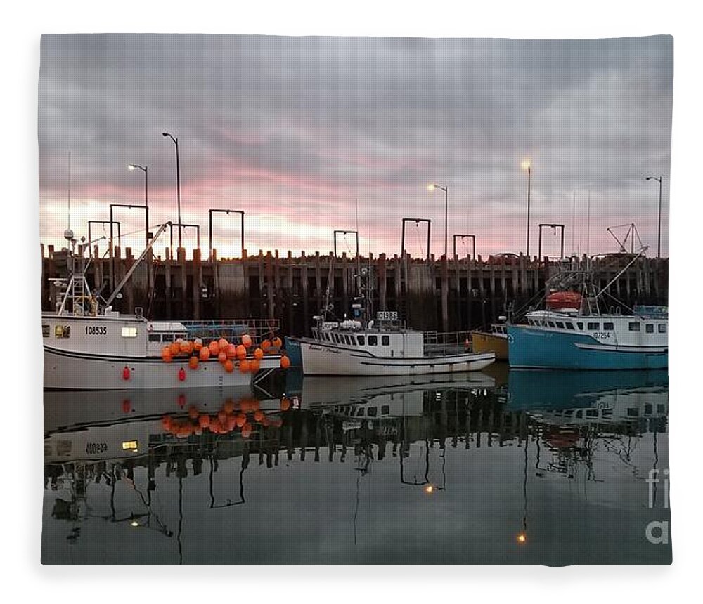 Sea Fleece Blanket featuring the photograph Fishing Boats by Michael Graham