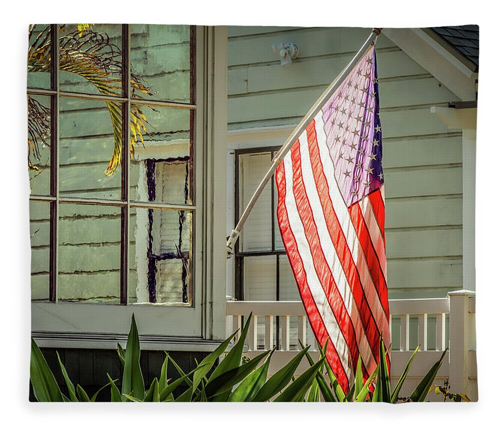 Flowers Fleece Blanket featuring the photograph Flags 3 by Bill Chizek